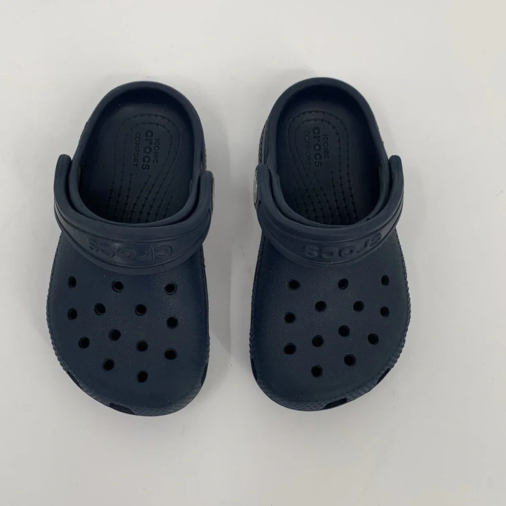 CROCs Classic clog shoe navy marine blue child boys infant baby 7